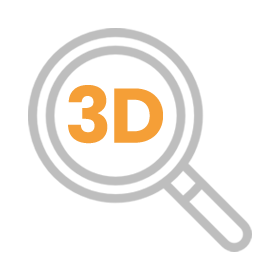 Ikona przedstawiająca ikonę z napisem 3D